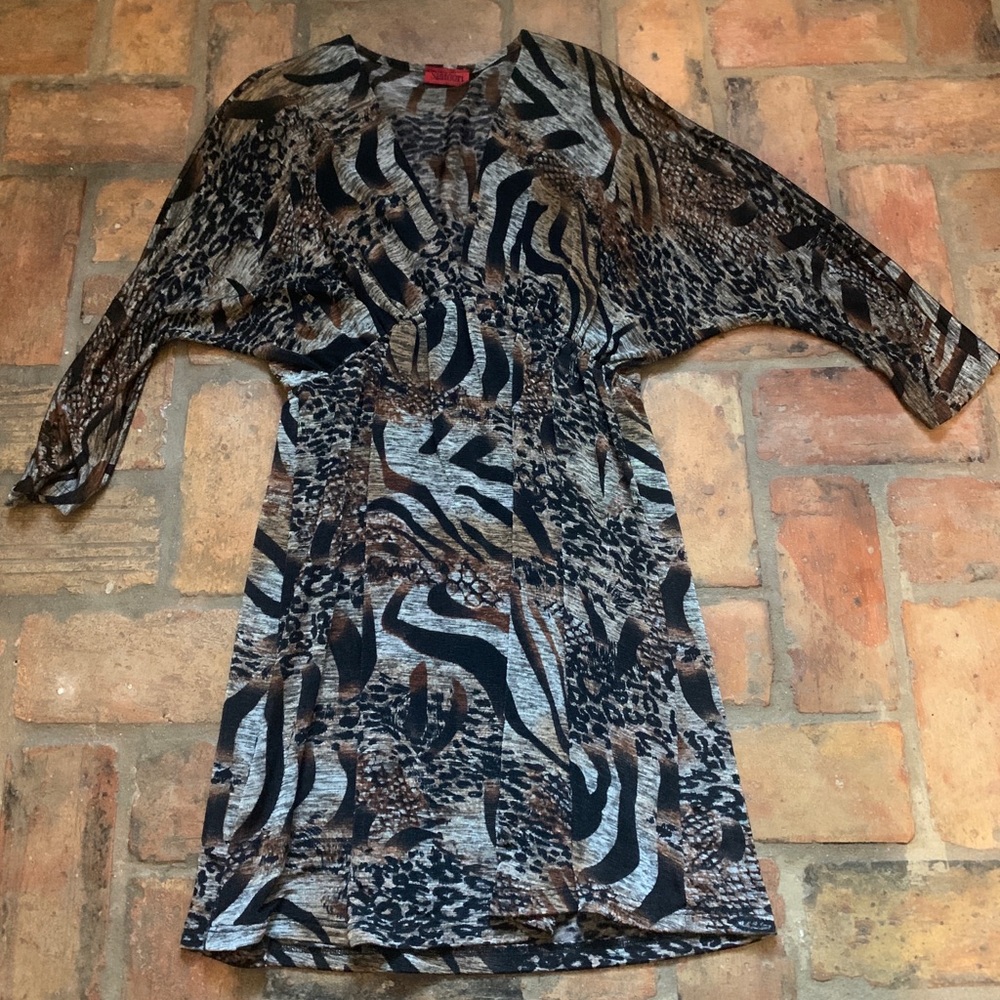 Animal Print V-Neck Dress